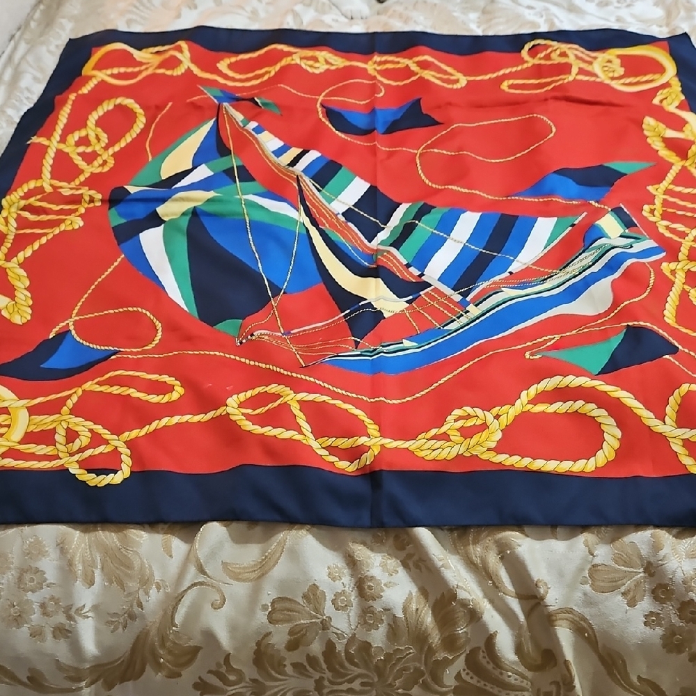 Vibrant Nautical Scarf with Rope Design